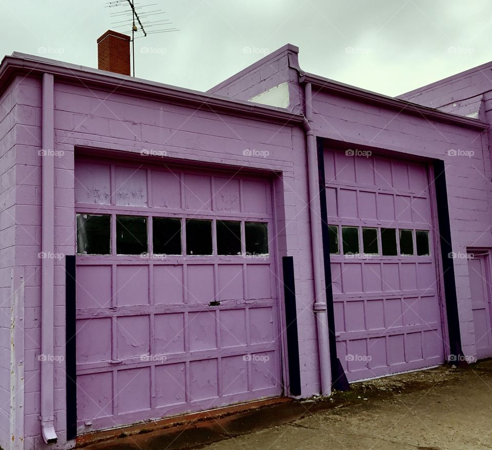 Side View Purple Garages