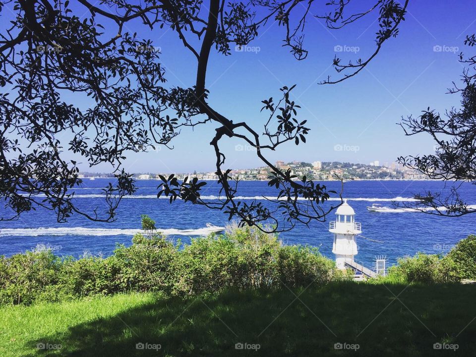 Sydney lighthouse by the great blue sea