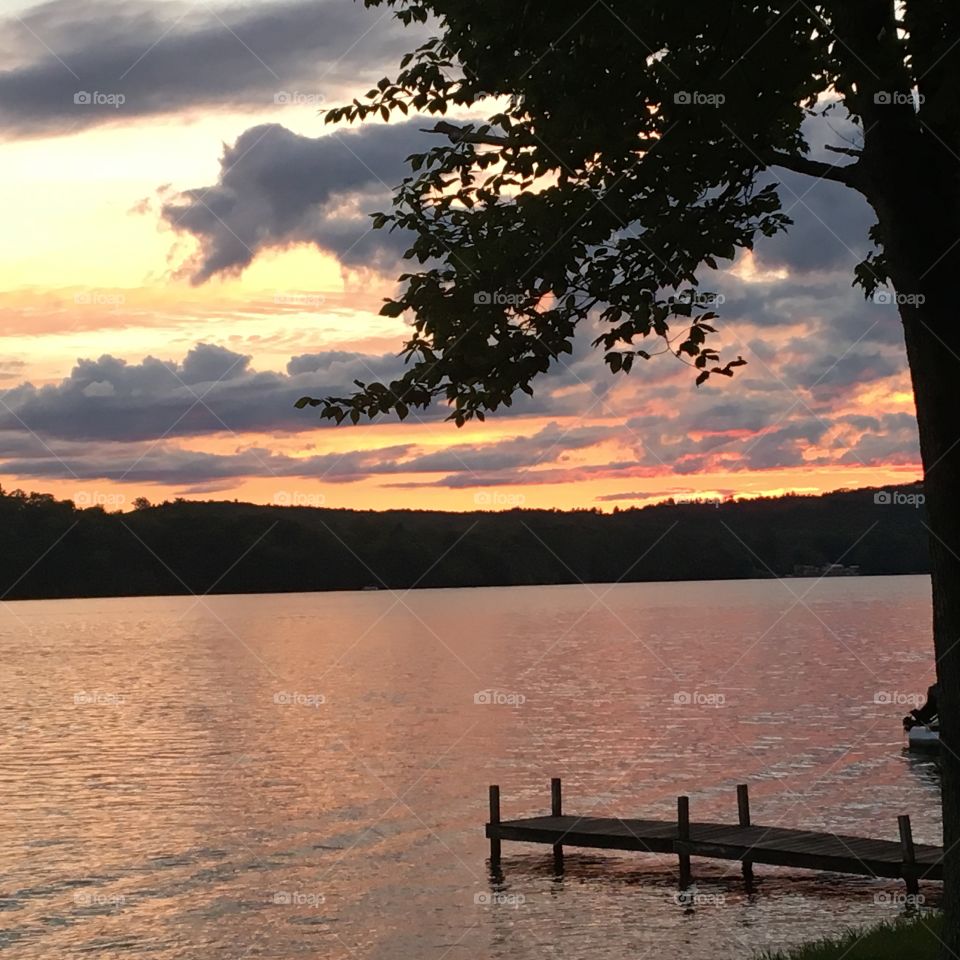 Sunset on Sabattus Lake