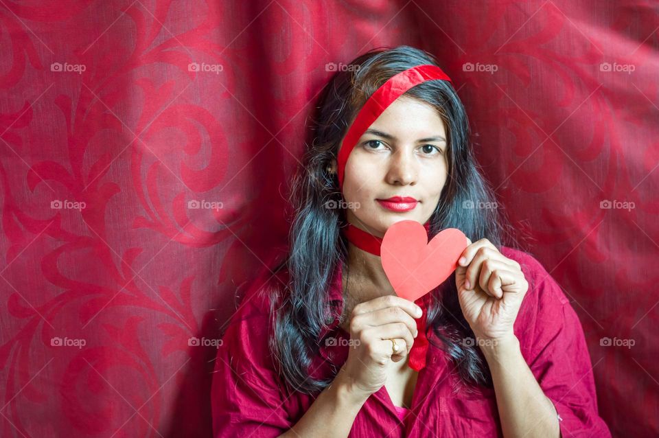 Woman in Magenta world.