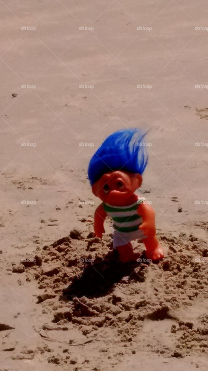 troll on beach, Galveston