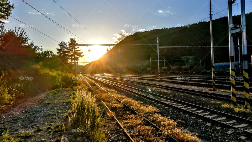 Sunset over the railroads