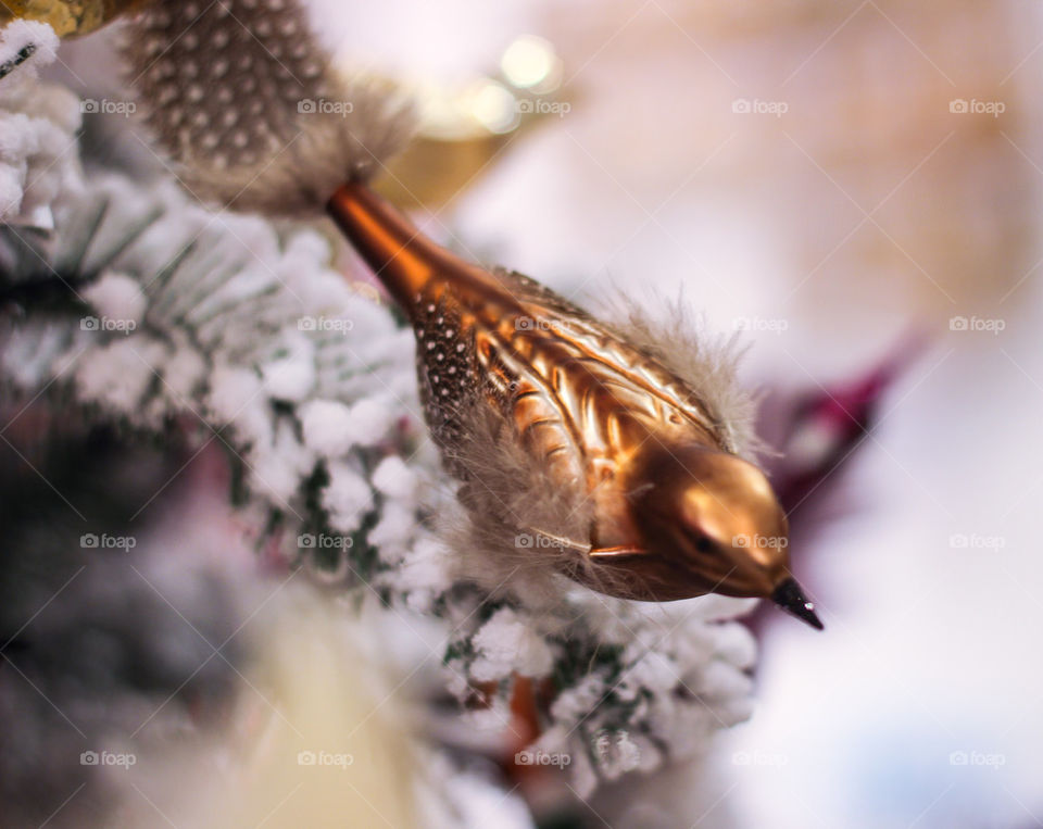 Christmas tree bird ornament