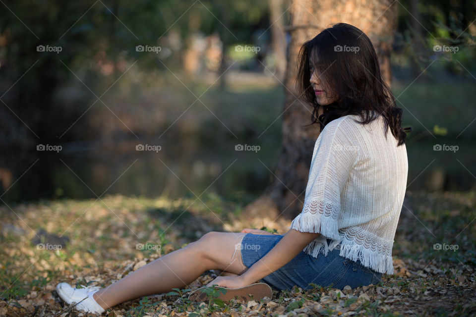 Cute girl in the park 