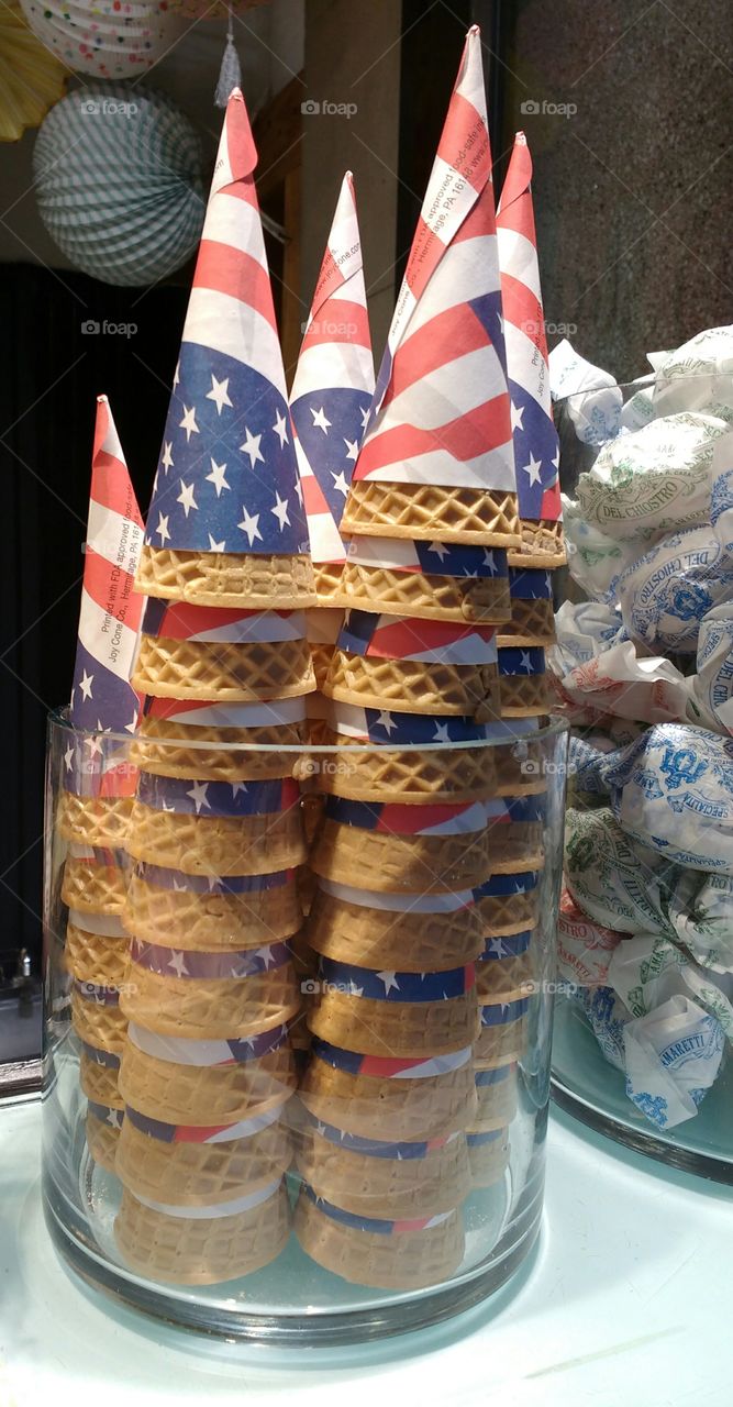 Stars And Stripes Sugar Ice Cream Cones