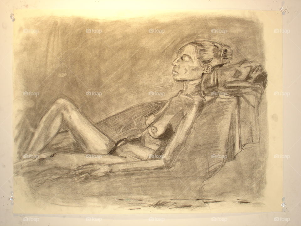 Charcoal figure drawing