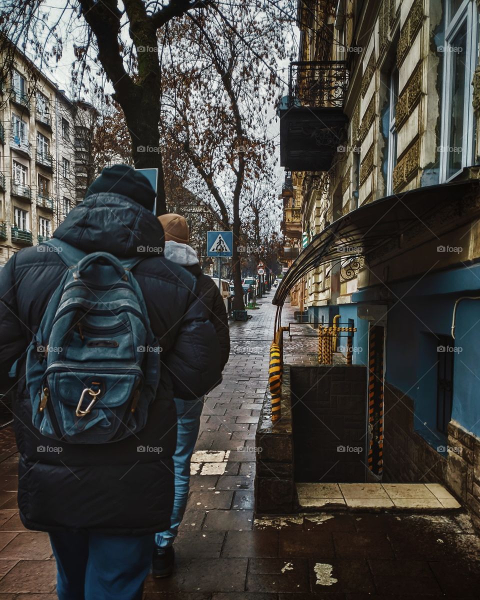Walking through an empty city