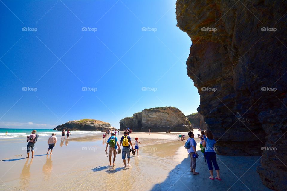 A perfect day at the beach at Playa de las Catedrales in Spain 