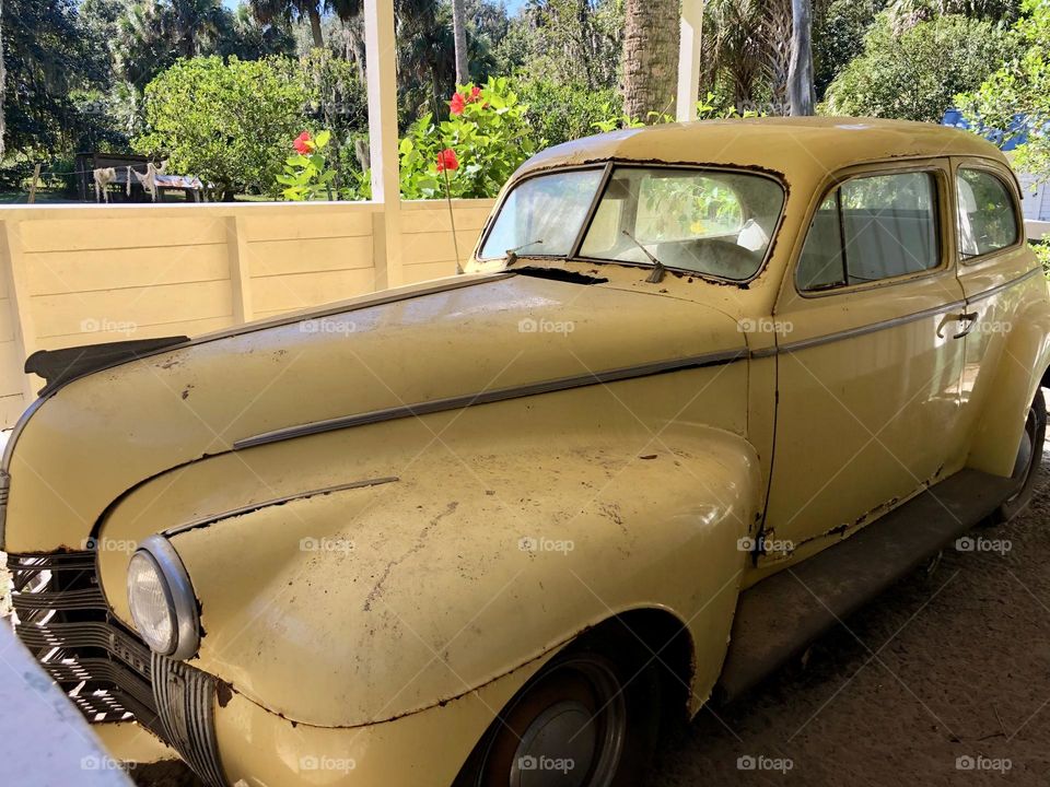 Antique Yellow Car