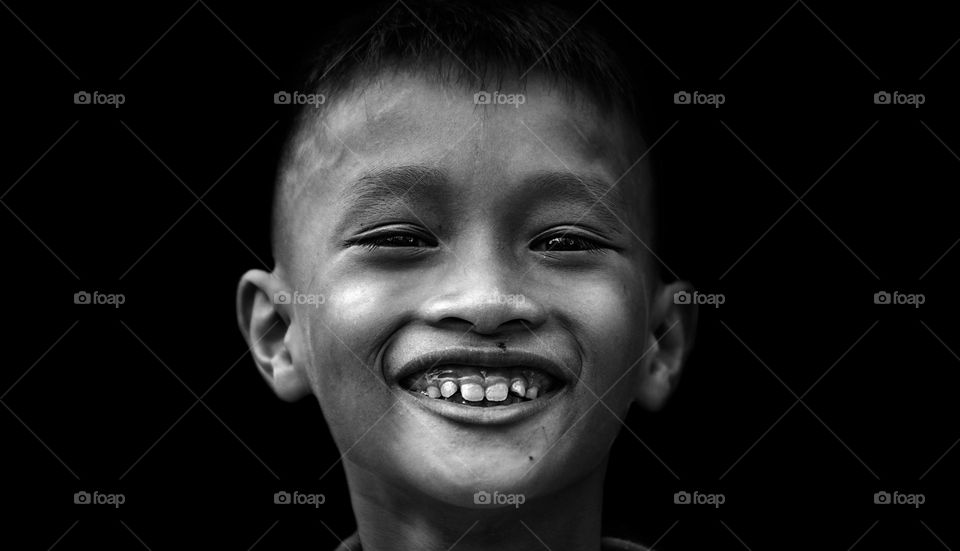 Young boy is smiling 