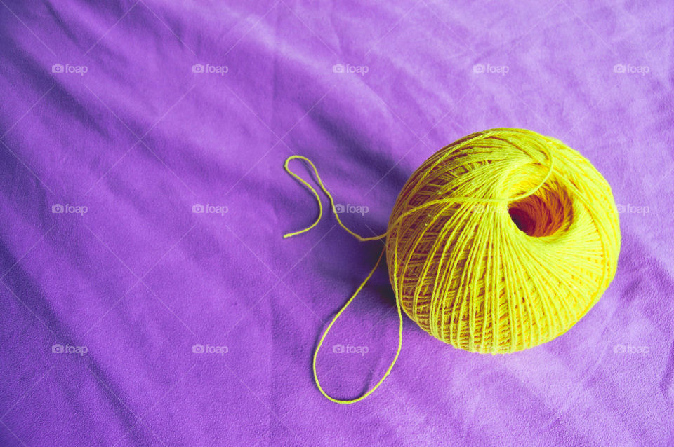 Ball of Yellow cotton 