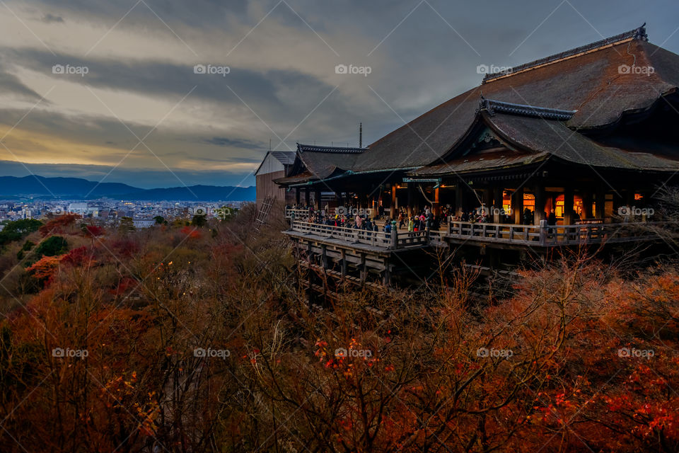 Kiyomizu-dera - the temple of the Goddess of Mercy is a symbol of religious belief for more than 1,200 years. There is not a single nail used in the entire structure. It's official name is Otowa-san Kiyomizu-dera.