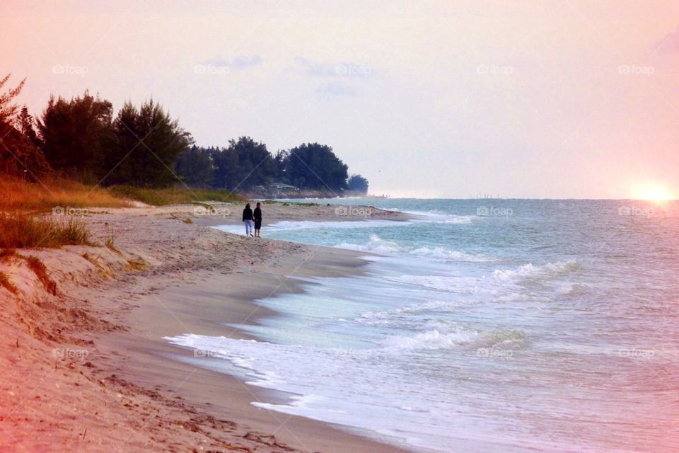 Romantic beach walk 