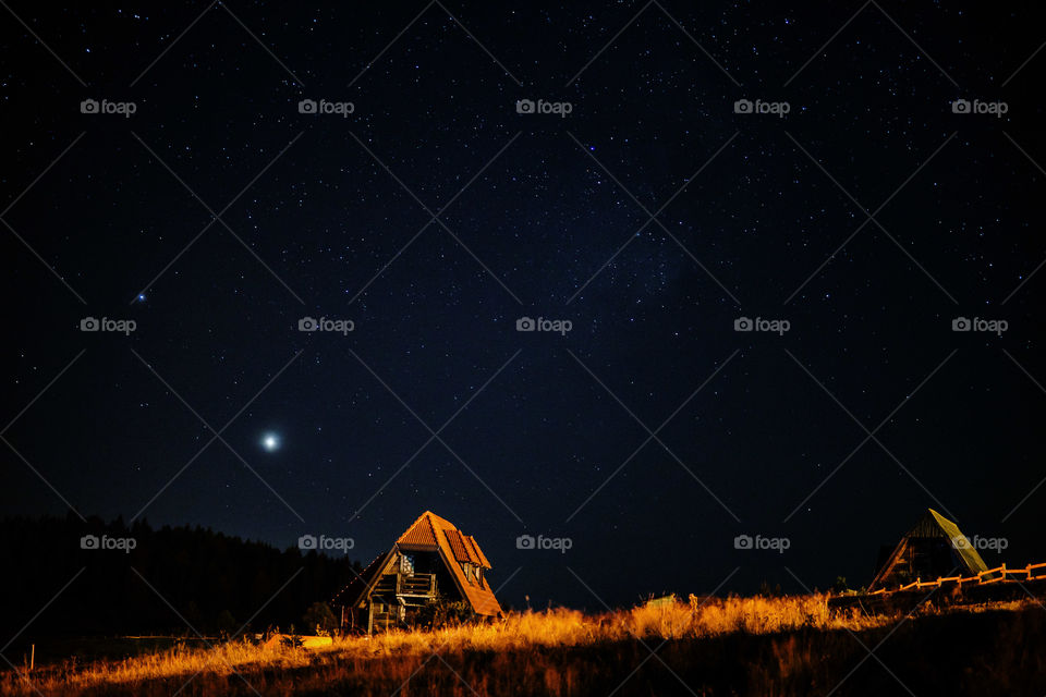 Night sky on a Serbia Mountain