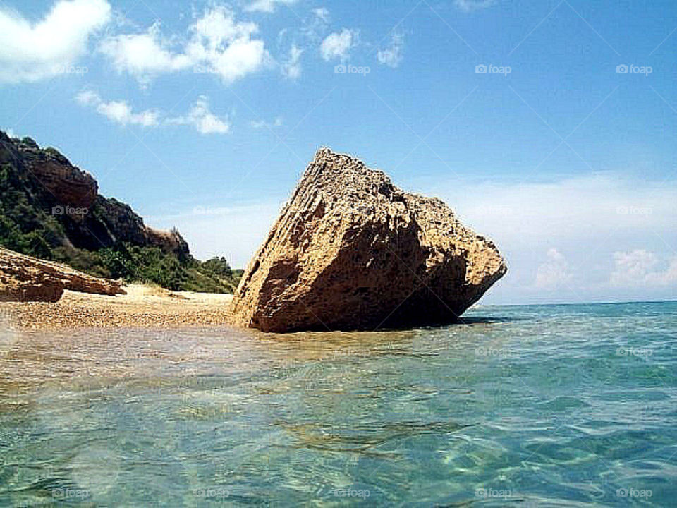 beach sea rock island by sarahkentsch