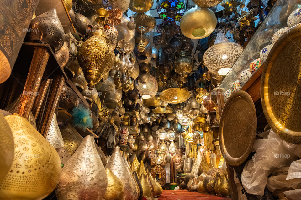 Beautiful lamp Store at Khan market in Kairo Egypt