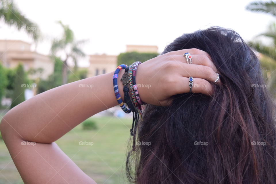Handmade bracelet with hair