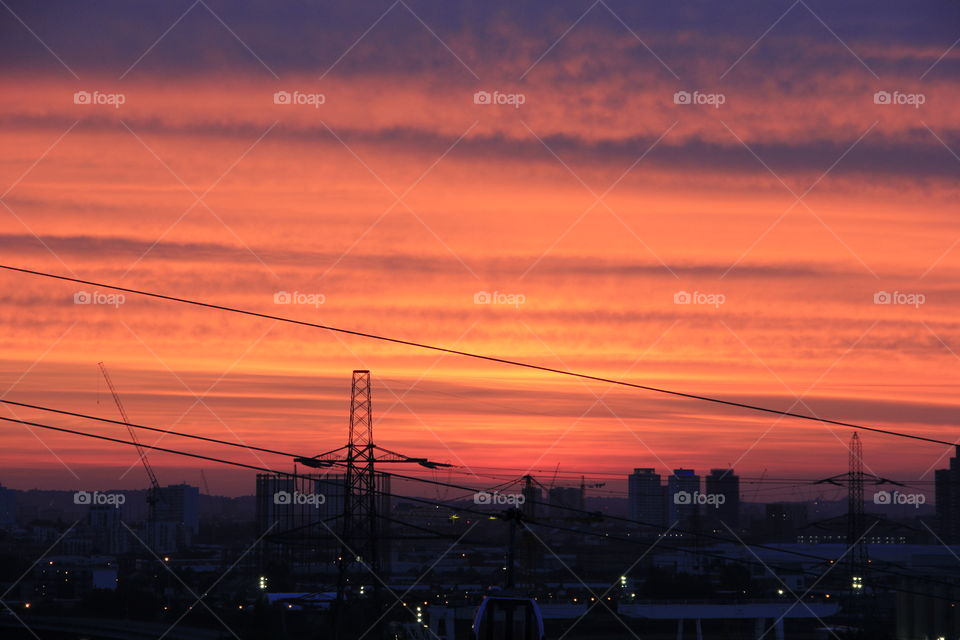 red sky after sunset