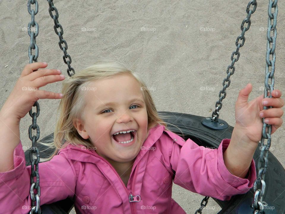 Girl on a swing