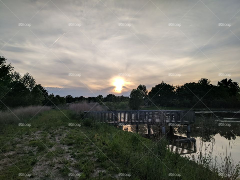 sunset on the dock