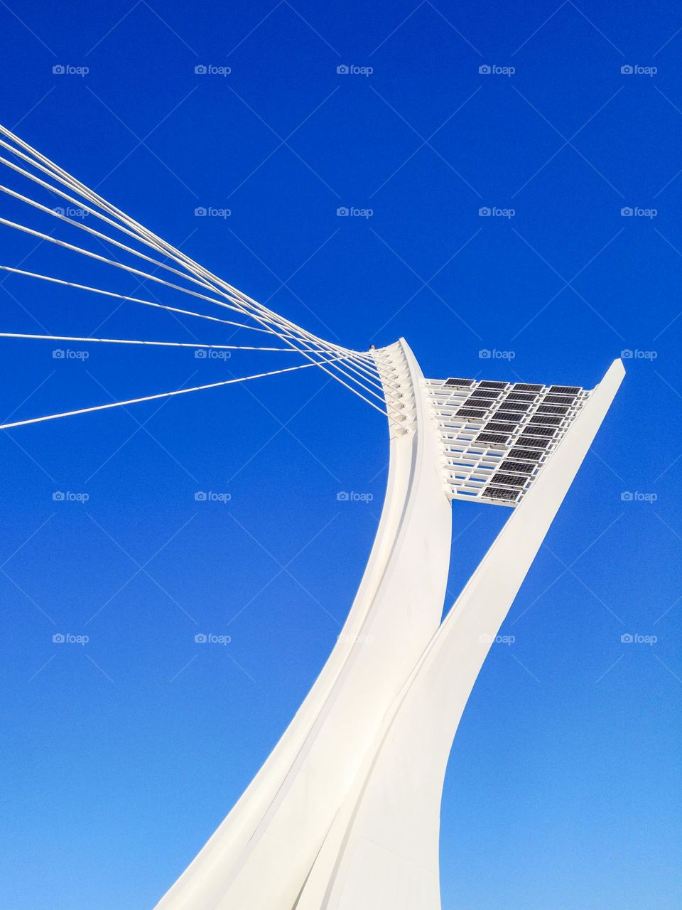 Detail of the Flaiano Monumental Bridge (Pescara, Italy)