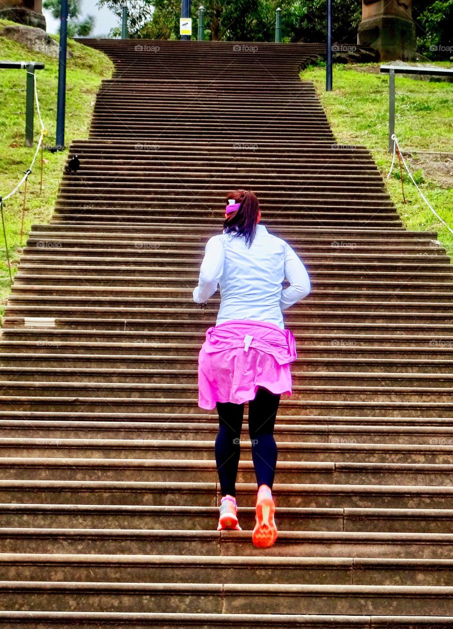 The Climb. 
Running up all those steps. 