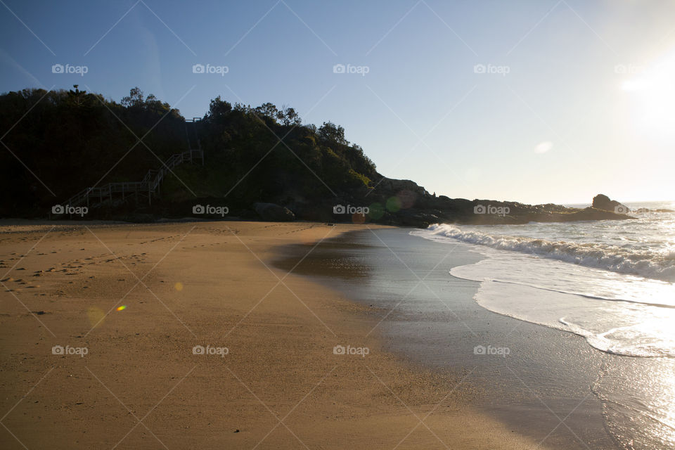 Exploring Coffs Harbour beach, NSW, Australia early morning