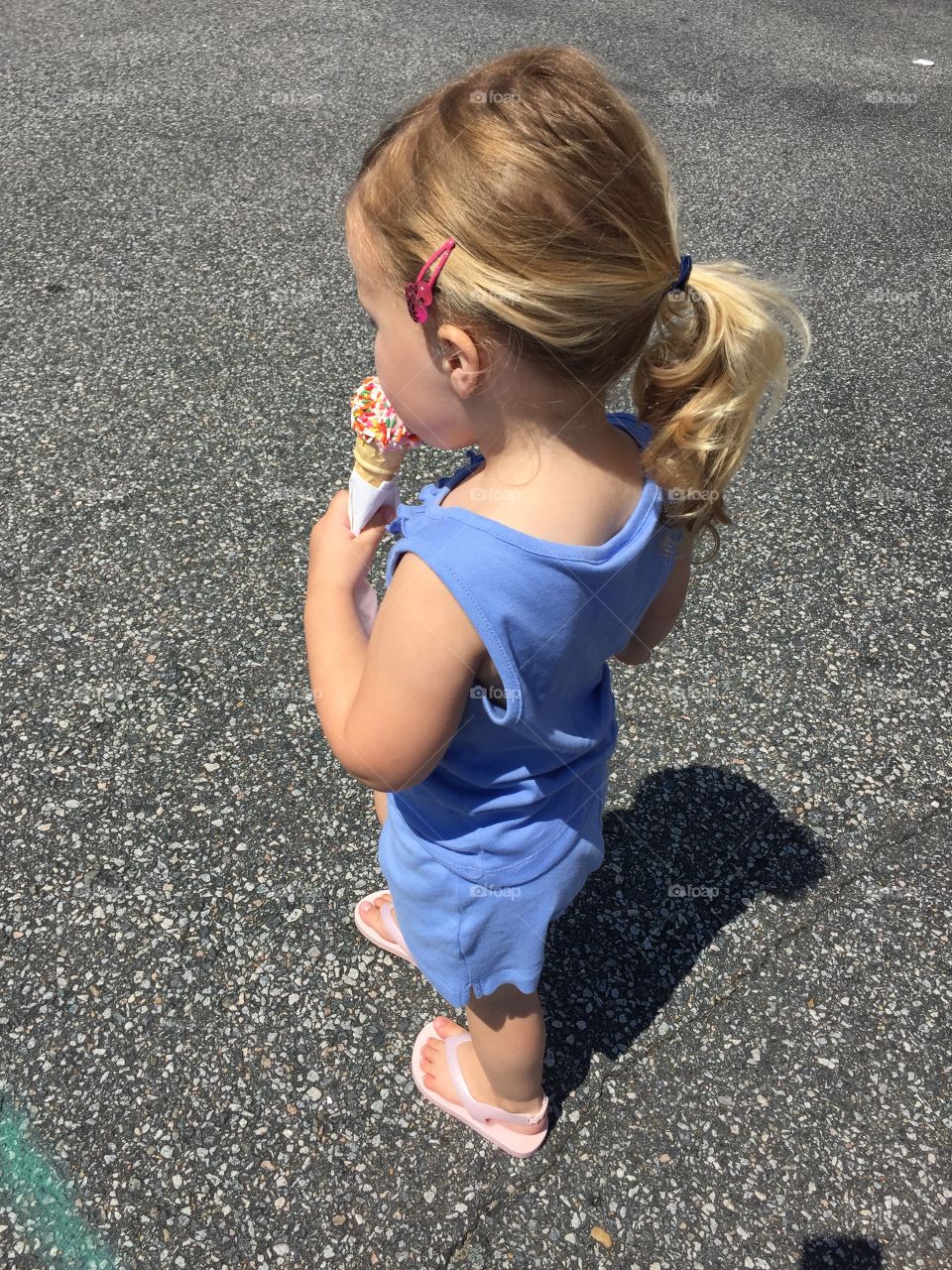 I scream. Little girl with her ice cream 