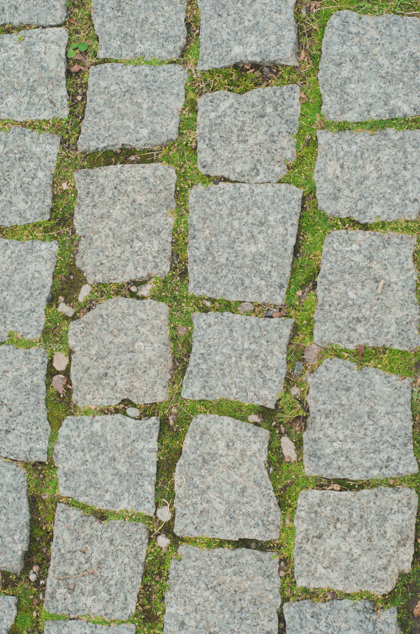 Stones bricks and grass 