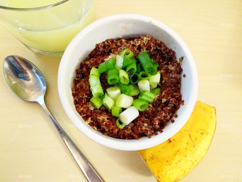 Savory Quinoa with Banana and Lemonade