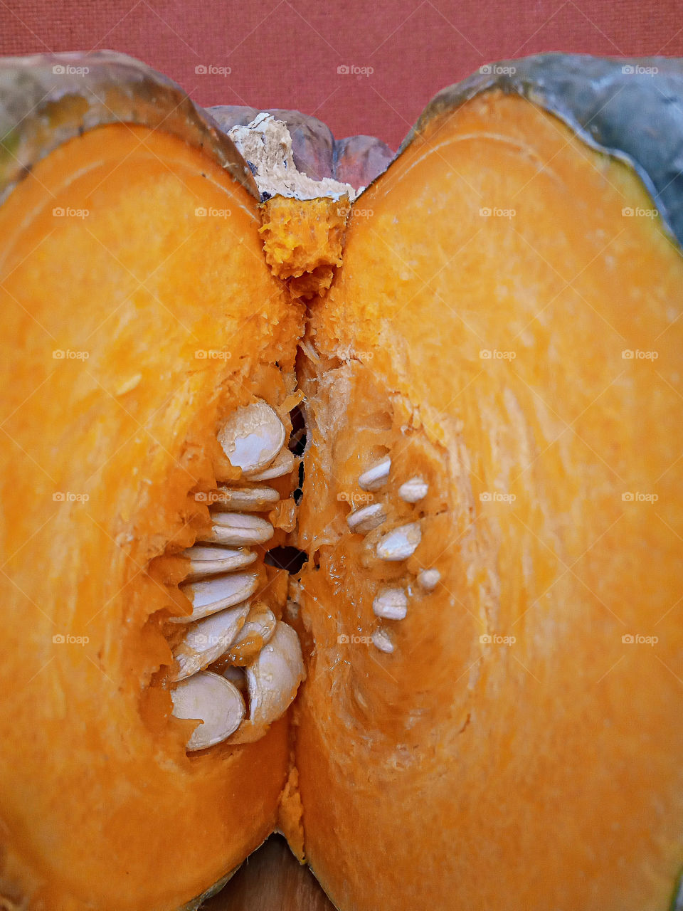 close-up cutting pumpkin