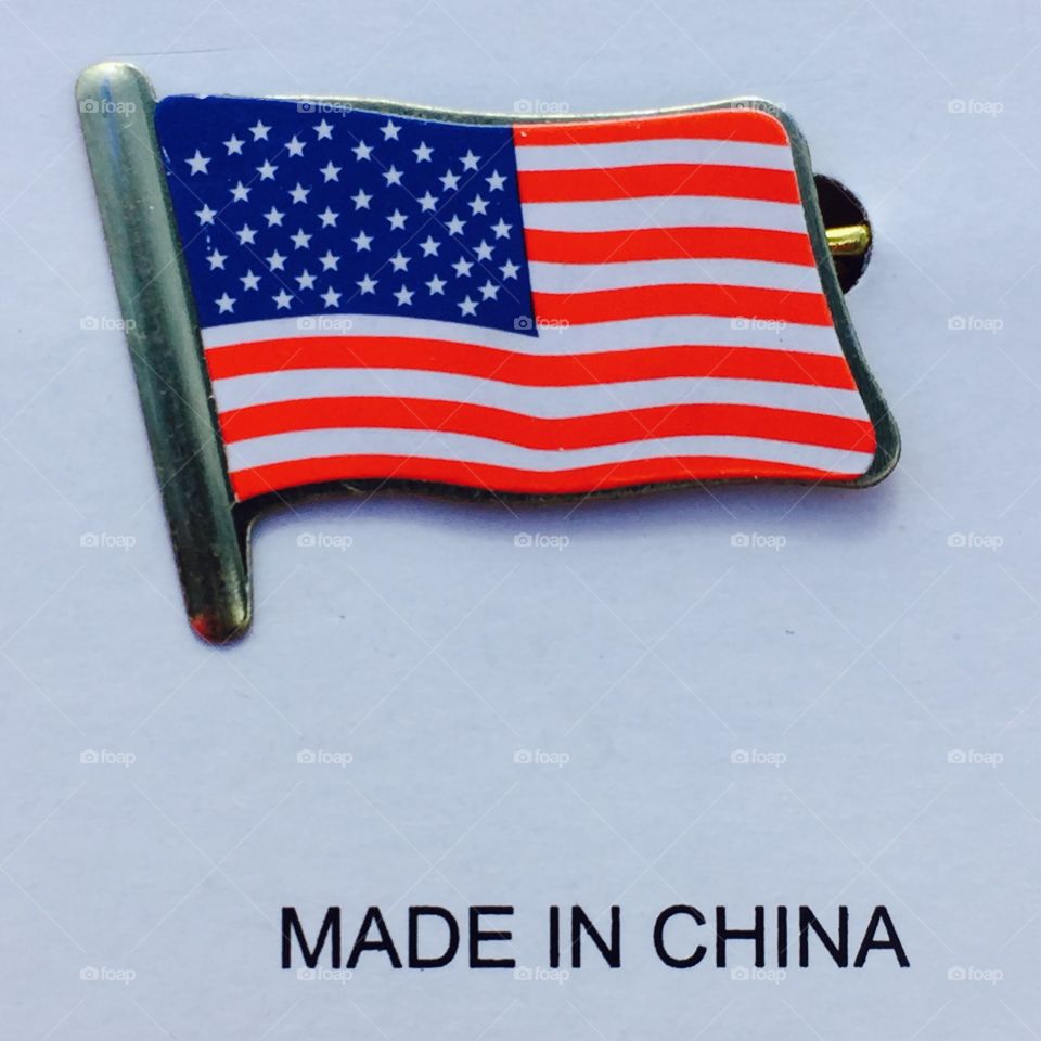 American flag pin made in China