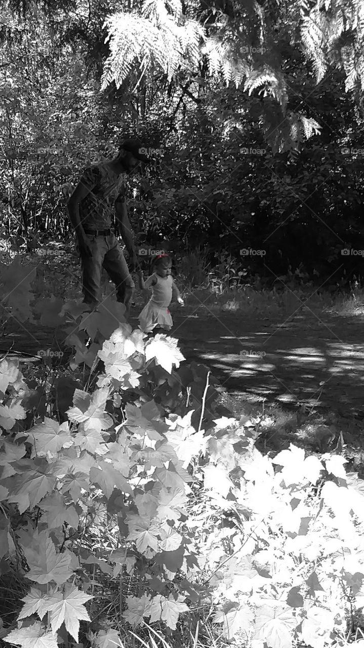 daddy and princess walking