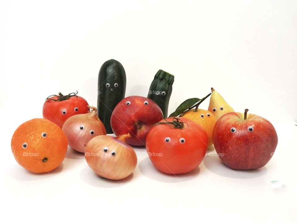 Fruits and vegetables together