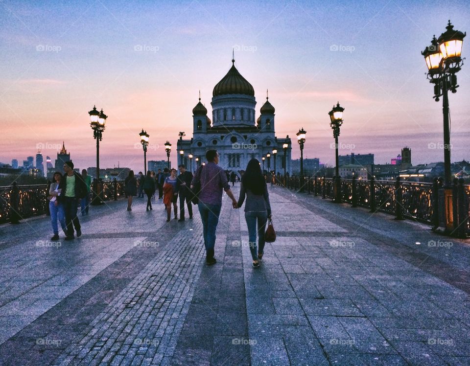 Love is in the air . Moscow evening, Russia 