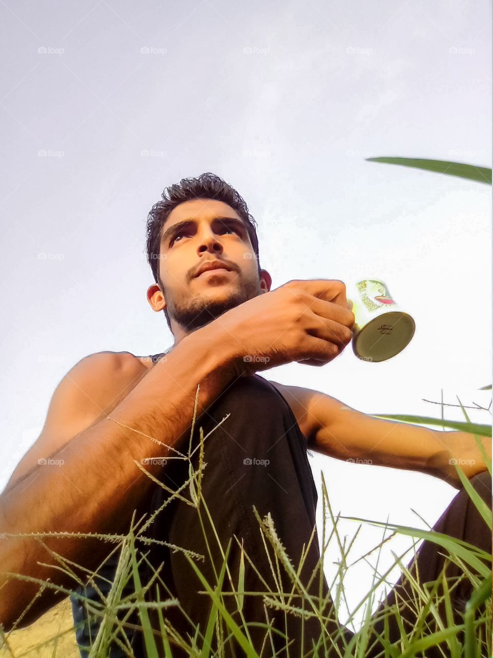 golden hour with coffee