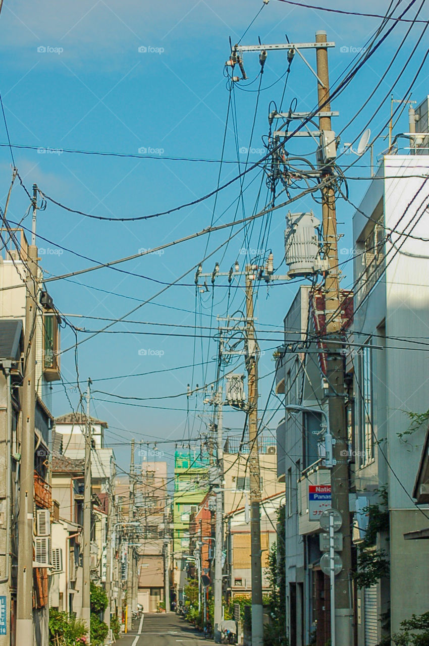 Electricity Lines At Tokyo Street Japan