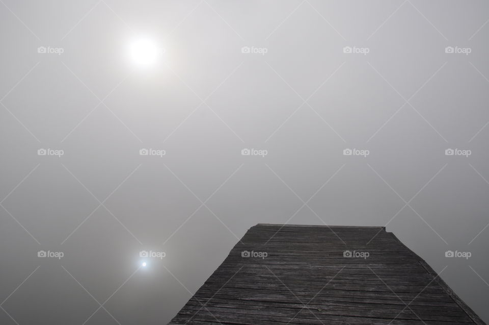 foggy morning in polish countryside