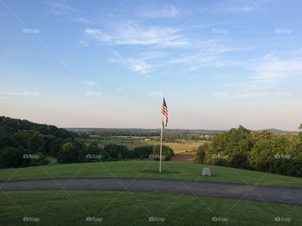 Hilltop View of Gettysburg, Pennsylvania. 