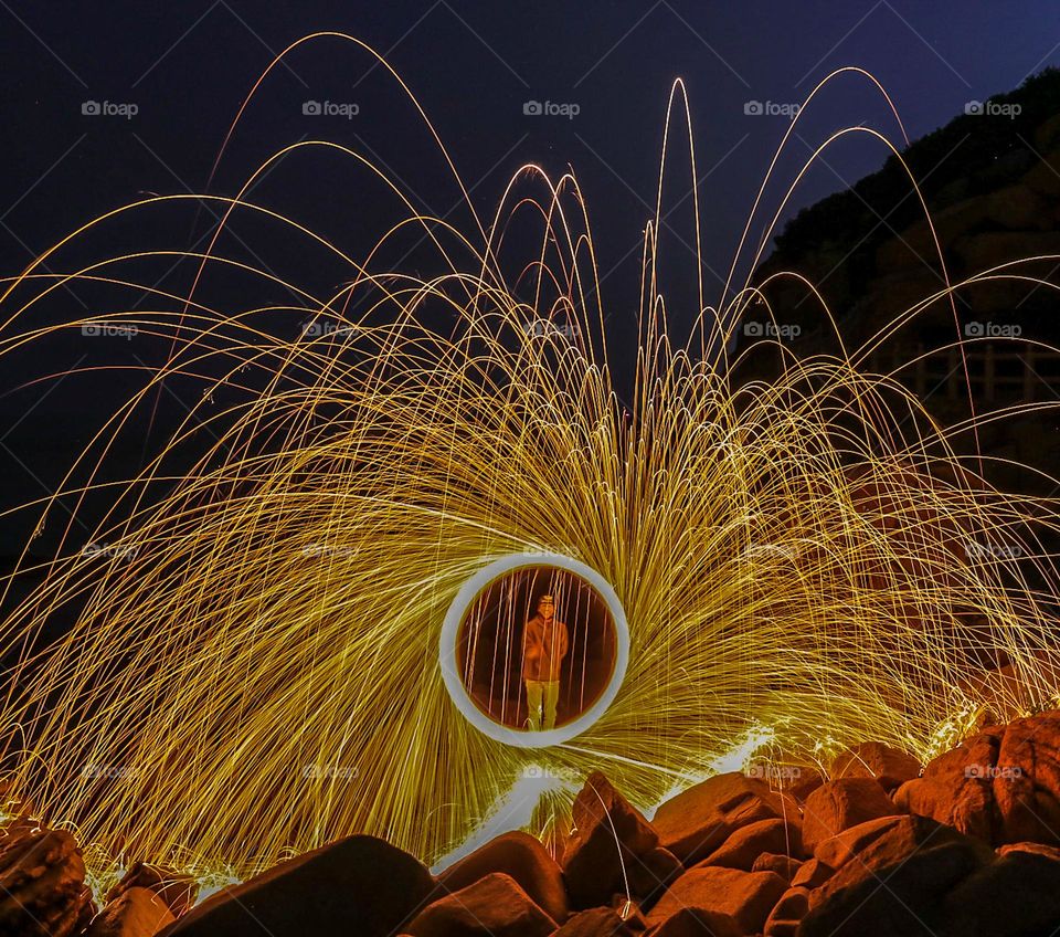 Creative SteelWool light Display.