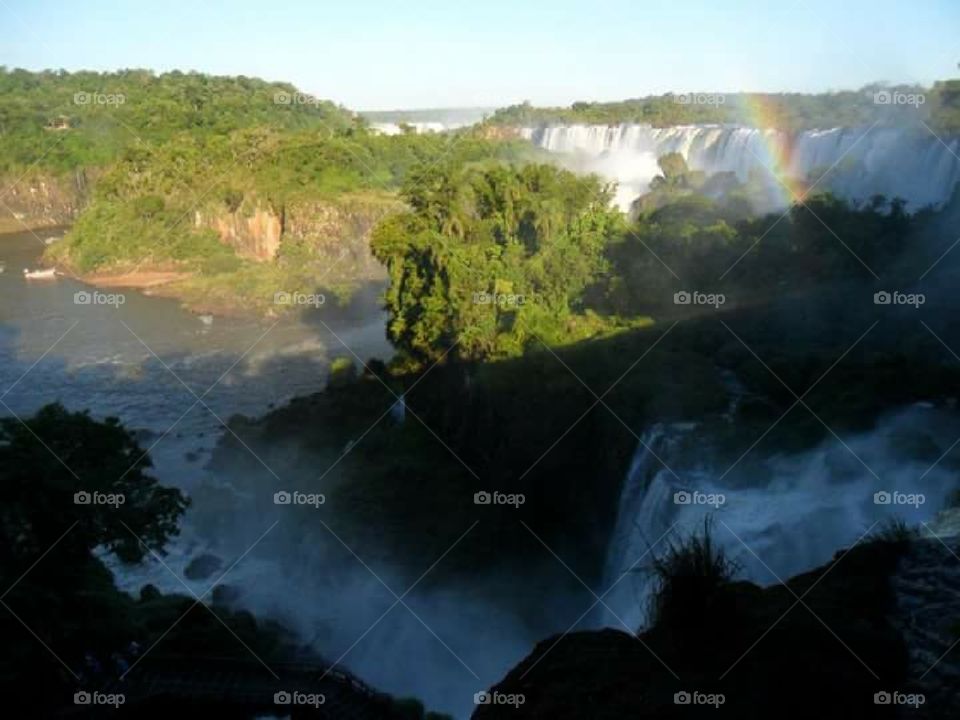 Water, Landscape, Waterfall, Rainbow, No Person