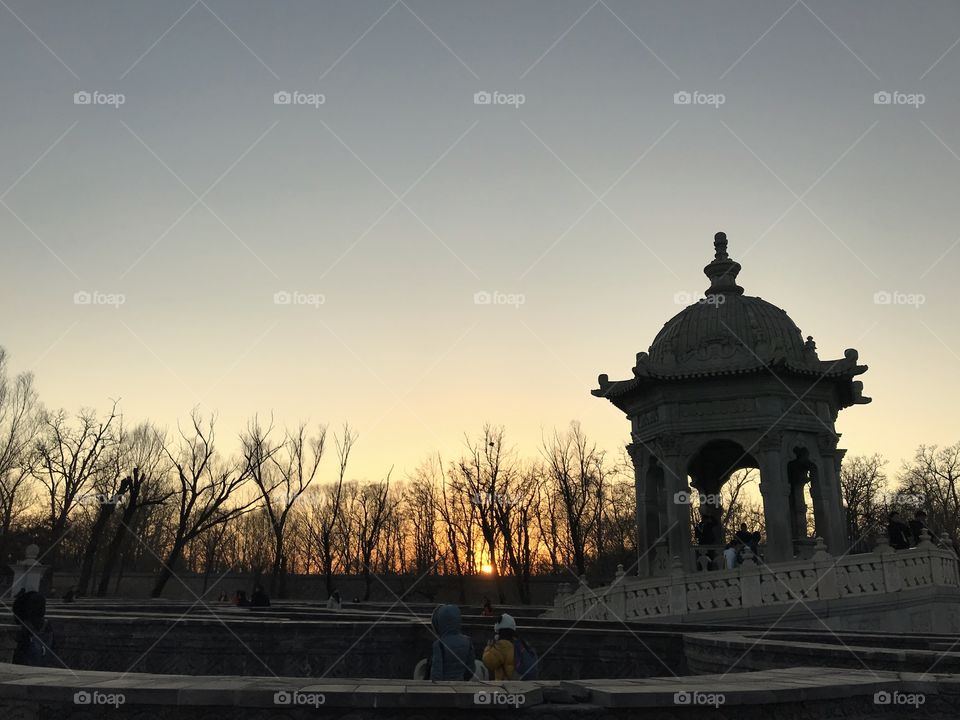 Sunset at ancient Gazebo 