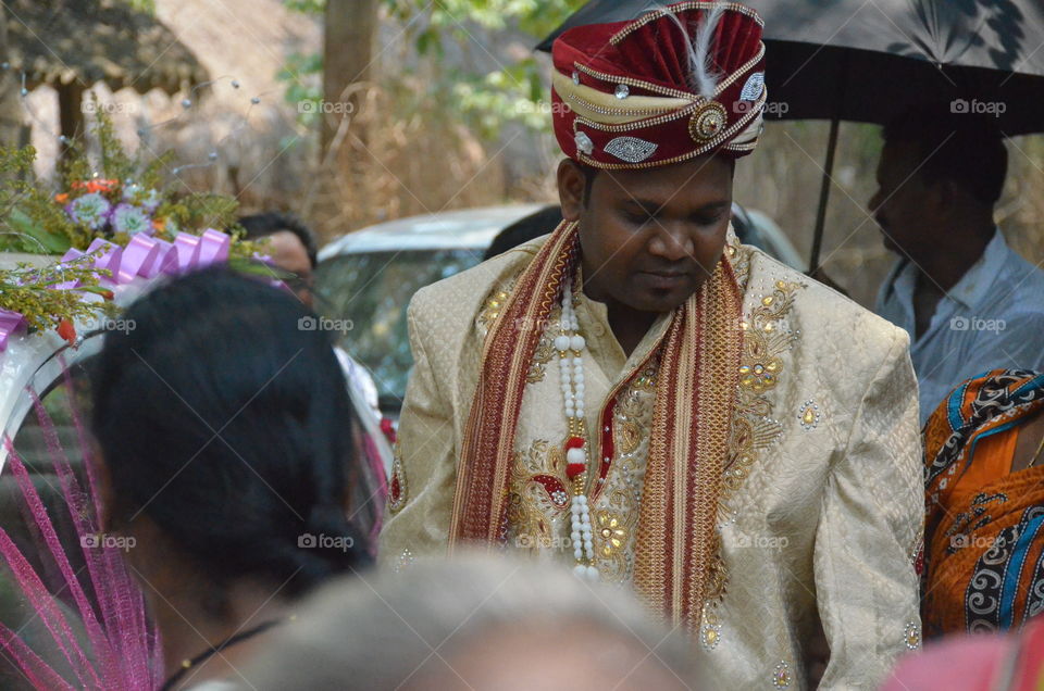 indian groom in marriage ceremony