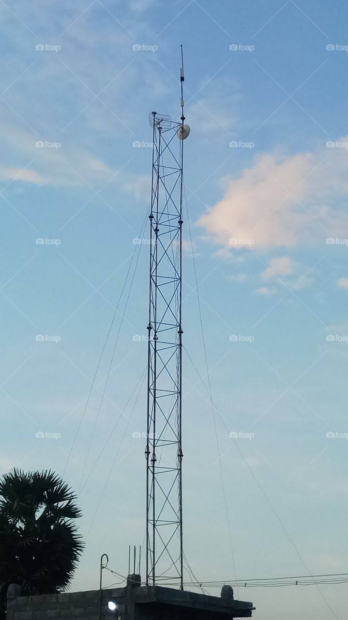 very very evening time click for network tower