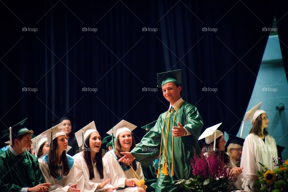 Student graduate at graduation ceremony