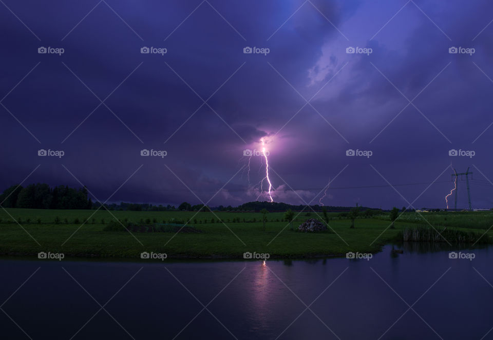 Clouds and thunder lightnings and storm