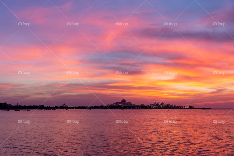 Enchanting sunset in Abu Dhabi