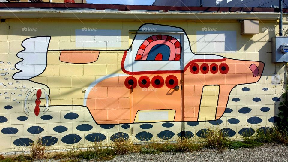 yellow submarine mural