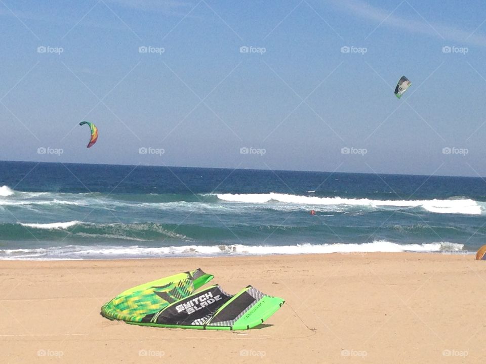 Kite Surfing at Baggies Beach.
Warner Beach.
South Africa.