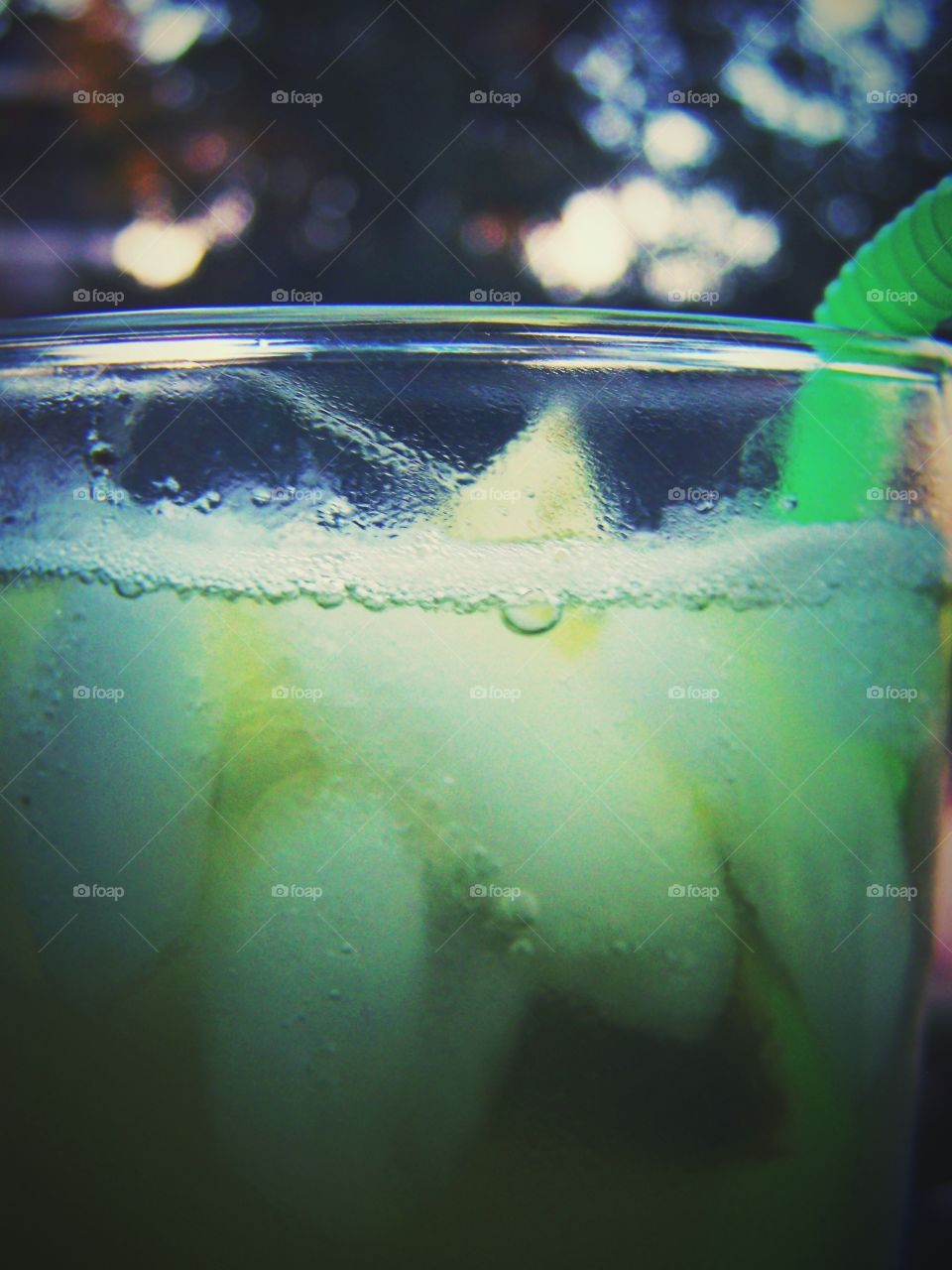 Iced Green Tea Closeup Filtered